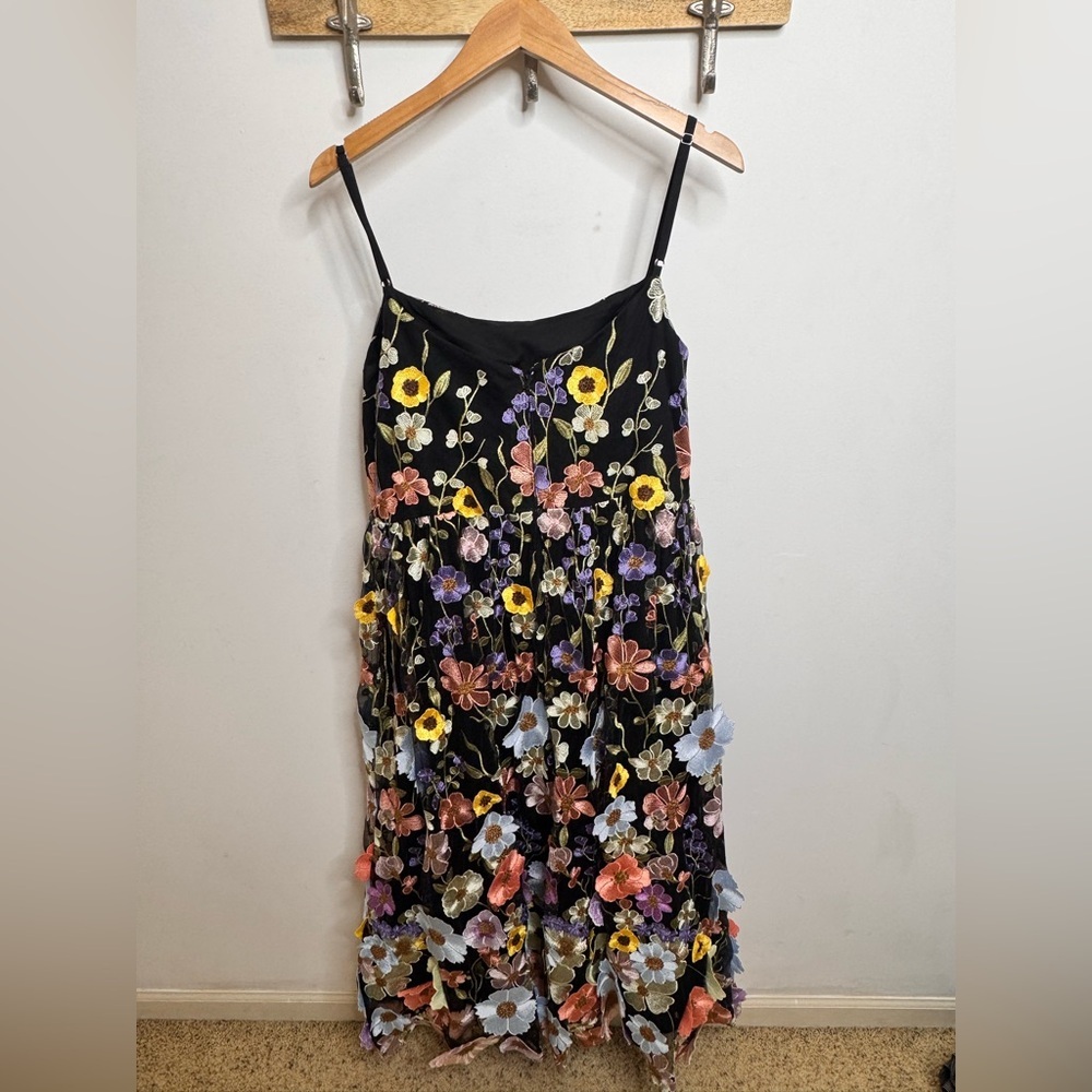 Azazie Atelier Nia Black And Multi Floral Midi Dress - Picture 7 of 10